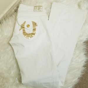 True Religion White Joey Flare Jeans NEW Size 28